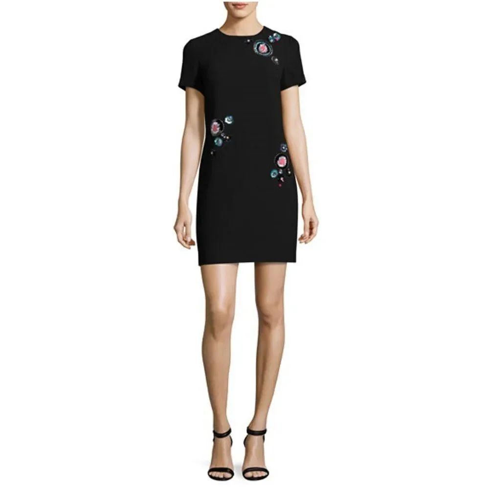 Trina Turk Dazzle Embellished Crepe Shift Dress